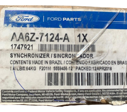 Sincronizador 5a Caja Ford Ib5 Fiesta Ecosport Aa6z 7124-a