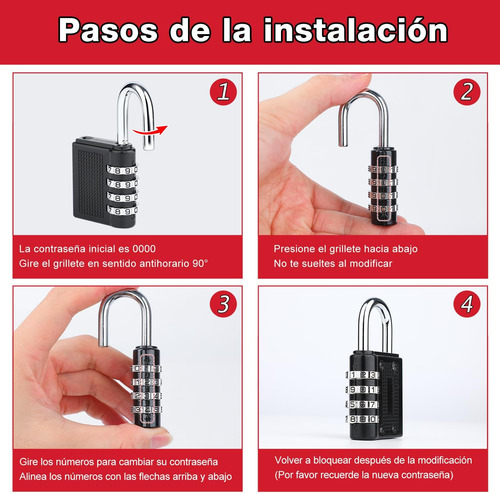 Candados De Combinación Dígitos Mini Locker Exterior Candado