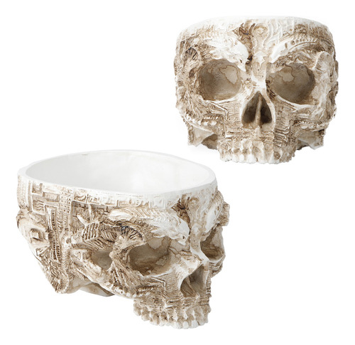 Innovadora Maceta De Resina Con Forma De Calavera