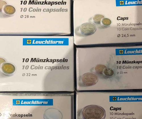 Capsulas Para Monedas Lighthouse - Diámetro 24 Mm X 10 Unid.