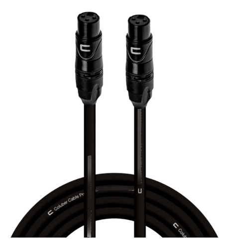 Cable Xlr Equilibrado Hembra  15 Pie Negro Conector 3 Pine