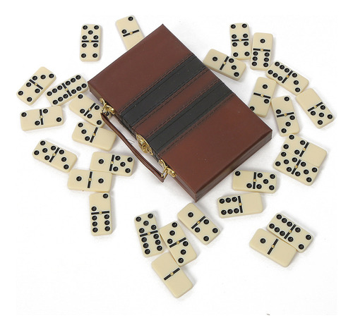 L Estuche Profesional De Lujo Bone Dominoes Con 28 Piezas