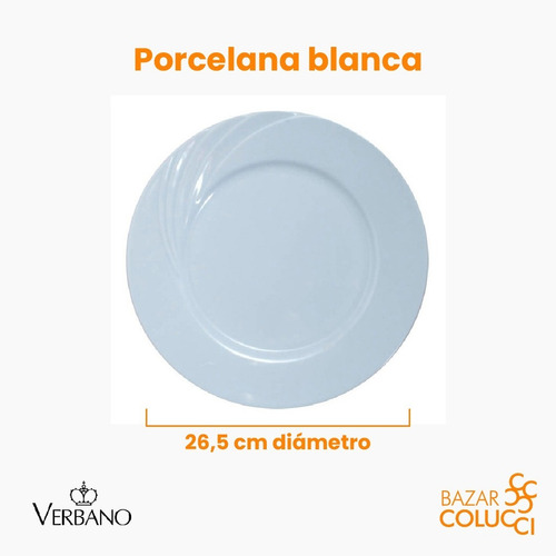 X6 Plato Playo Línea Marzia, Verbano - Bazar Colucci