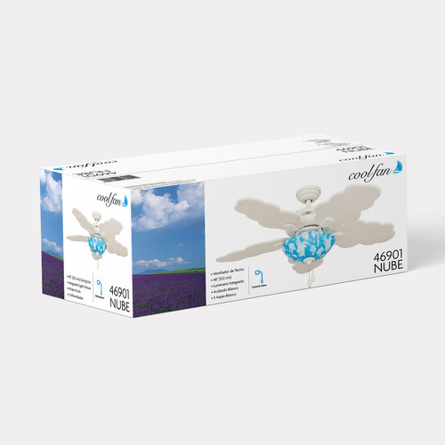 Ventilador De Techo Nube 5 Aspas Blanco Coolfan 48"
