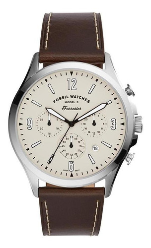 Relógio Masculino Fossil Fs5696/0pn 46mm Couro Marrom