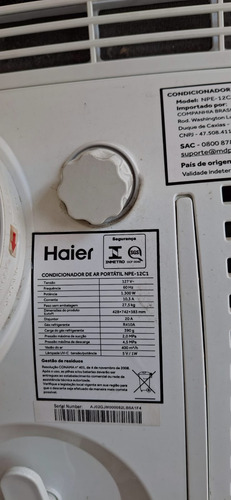 Ar Condicionado Portátil Haier 12.000 Btus Branco (Usado)