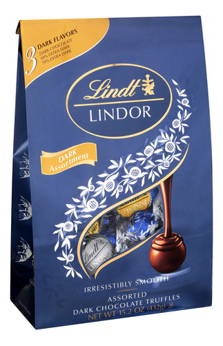 Lindt Lindor - Trufas Surtidas De Chocolate Negro, Caramelo