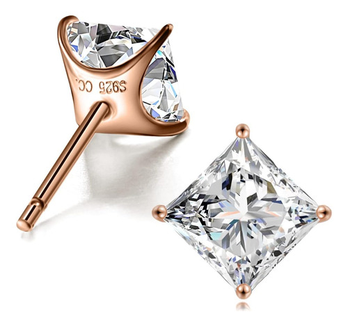 Pendientes De Boton De Circonita Cubica De Plata De Ley