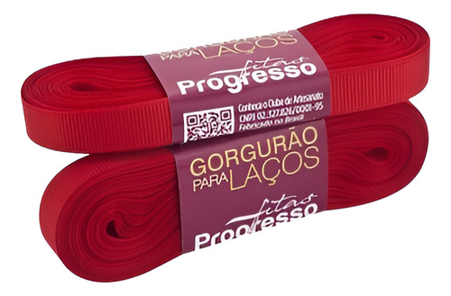 Fita Gorgurão Para Laço Progresso N°9 38mm - 10mts Cor 209 Vermelho