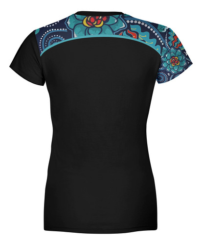 Playera Dama Manga Corta Flores Tradicional