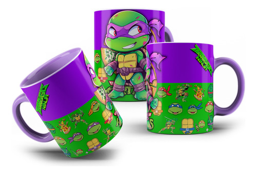 Caneca De Porcelana Tartarugas Ninja Chibi Roxo Donatello