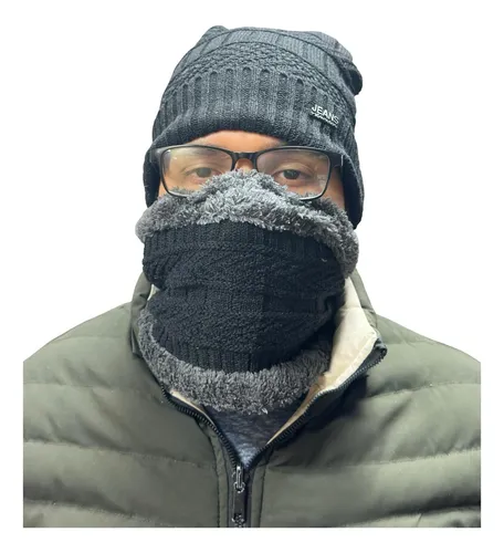 Kit 3 Pieza Gorro +cuello+ Guantes Termico Chao Frio Unisex Negro X 3 Unico