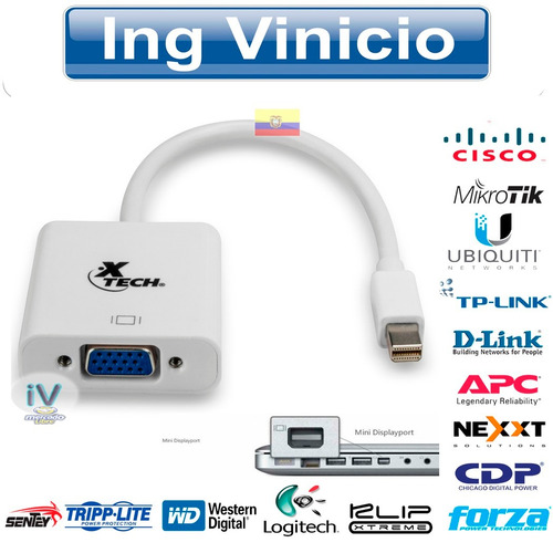 Adaptador De Video Mini Display Port A Vga Xtech Para Mac