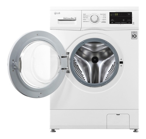Lavadora LG Carga Frontal 9kg Color Blanco
