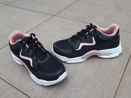 Imagem 5 de 6 de Tênis Feminino Preto Dad Blogueira Casual Plataforma Chunky