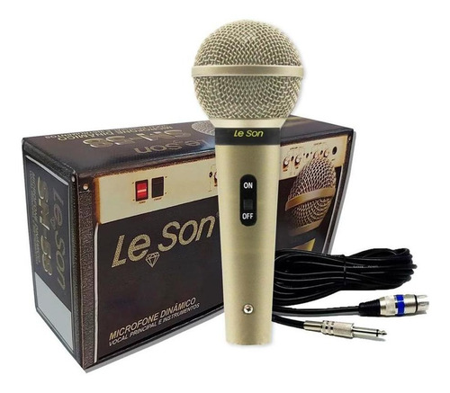 Microfone Leson Sm58 P4 Vocal Profissional Cham + P10
