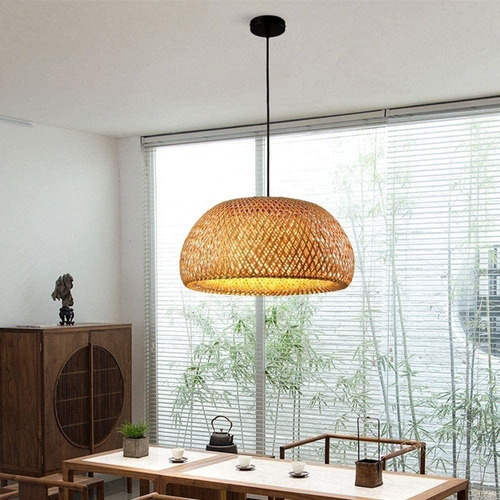 Njoye Hanging Light Fixtur Rattan Art Bamboo Chandelier