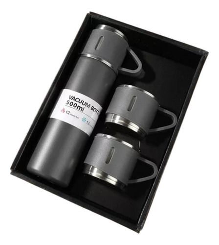 Set De Termos De 500 Ml Para Agua Fría/caliente Y 3 Tazas De