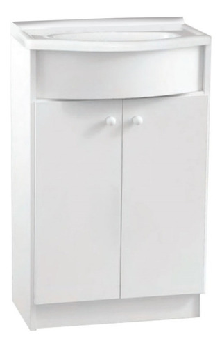 Imagen 3 de 3 de Mueble para baño Amube Roma de pie de 50cm de ancho, 82cm de alto y 37.5cm de profundidad con bacha y mueble color blanco con tres agujeros para grifería