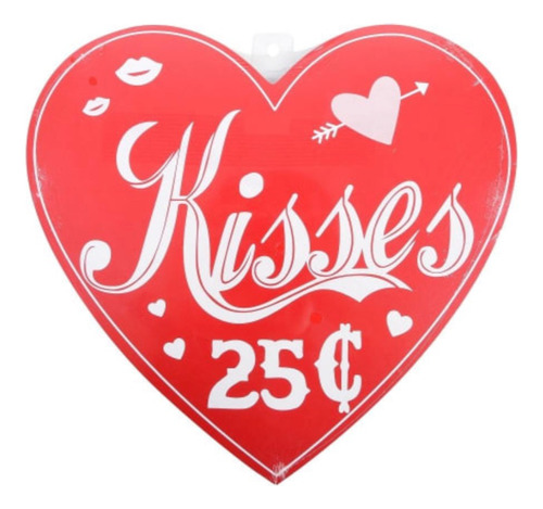 Decoración San Valentín Madera Corazón Colgante Pared Kisses