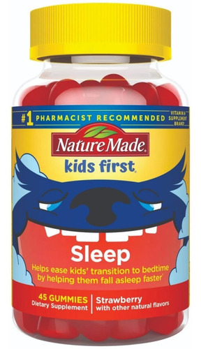 Nature Made Sleep Niñós 45 Gomitas Sabor Fresa 1 mg Melatonina