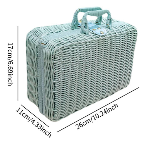 Cesta De Almacenamiento De La Caja De La Maleta De Ratán