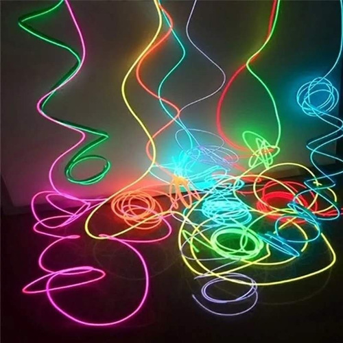 Imagen 5 de 10 de Hilo Tira Luz Neon Colores Led Conector 12v Auto Moto 5m