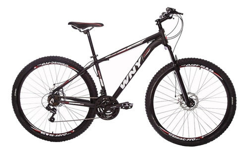 Mountain bike WNY Disco aro 26 17" 21v freios de disco mecânico câmbios Shimano Tourney TZ31 cor preto