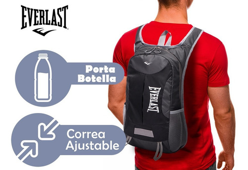 Imagen 7 de 10 de Mochila Everlast Bici Running Trekking Liviana Acolchada Hb