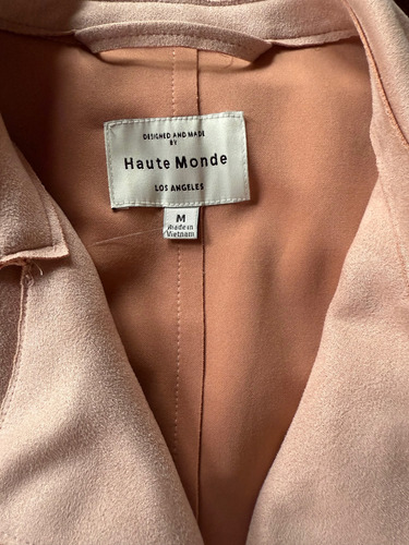 Saco Terciopelo Sintético / Haute Monde Mujer Rosa Talle M