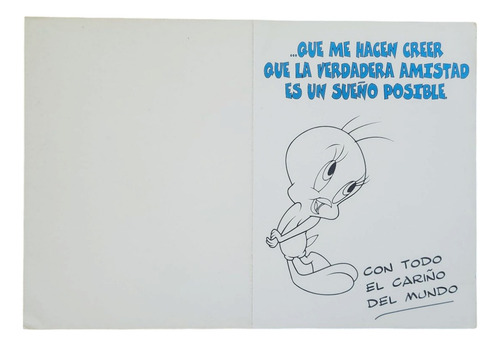 Tarjetas Looney Tunes Original 1996 Regalo Cumple Navidad Piolín Amistad