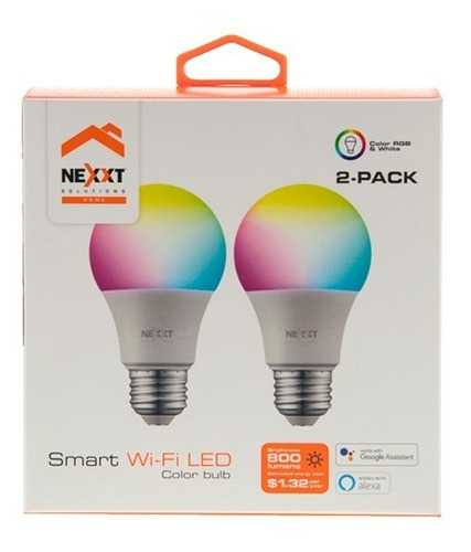 Imagen 3 de 3 de Duo Bombillos Led Inteligentes Nexxt Solutions Nhb-c1102pk