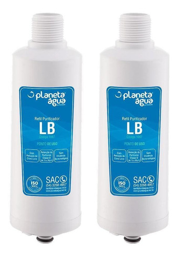 Kit 2 Refil Filtro Planeta Água Lb Libell Acqua Flex