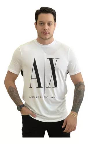 Camiseta Armani Exchange Lettering Assinatura Grande Estampa Frontal M –  Mr. Boss