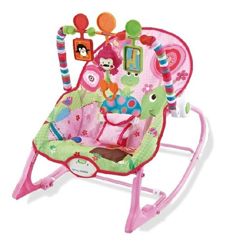 Silla Mecedora Musical Vibracion De Bebe Silla Nido 3en1 Color Rosa/Celeste