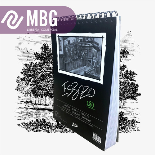 Imagen 4 de 6 de Block Dibujo Esbozo A4 180grs 40 Hojas Lisas -premium-