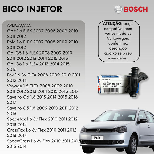 Bico Injetor Fox Gol Polo Voyage Saveiro 1.6 0280156403