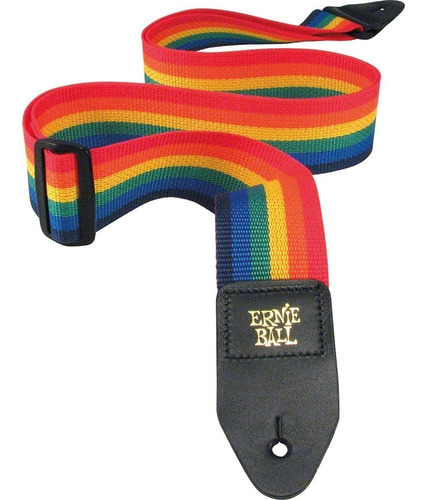 Imagen 2 de 5 de Correa Ernie Ball Polypro Strap Rainbow - Genuinas!