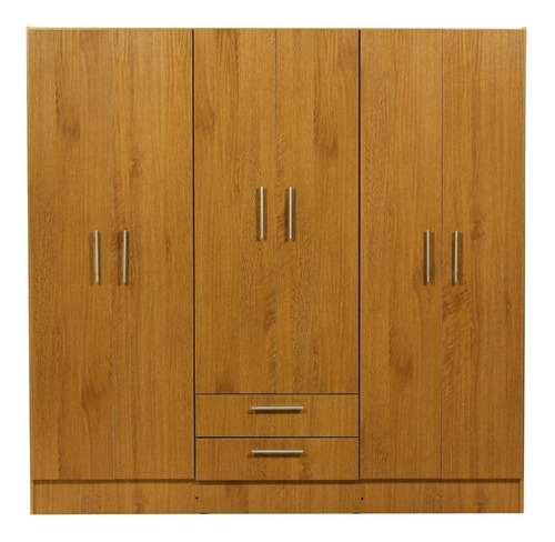 Imagen 6 de 9 de Ropero Placard 6 Puertas 2 Cajones 1,80x1.80x0.45 Melamina