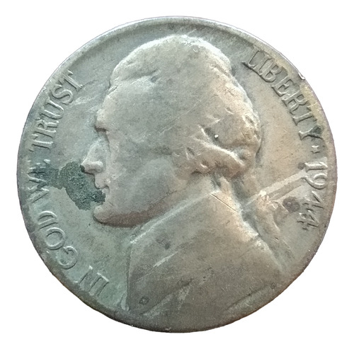 Antigua Moneda De Plata 5 Centavos Usa 1944 P Km# 192a