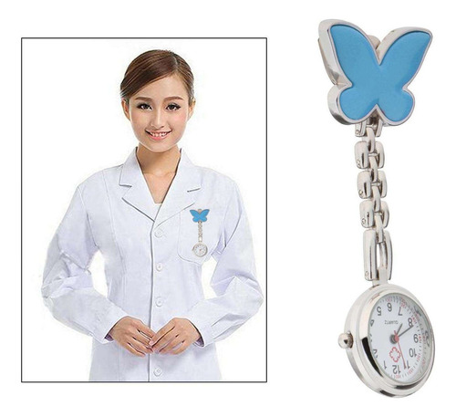 Moda Mariposa Enfermera Clip-on Fob Broche Colgante Reloj De