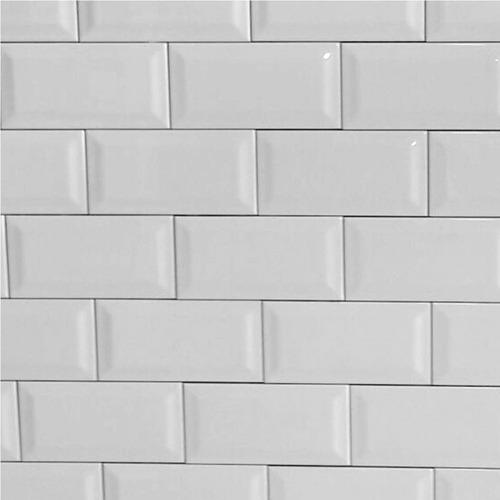 Azulejo Subway 7.5x15 Biselado Brillante Decoracion Blanco