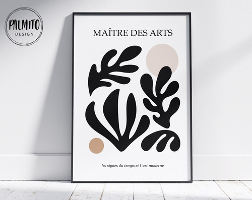 Lámina Imprimible Cuadro Matisse Abstracto Neutro Japandi