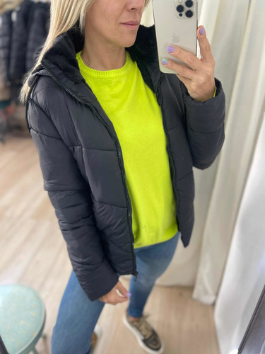 Imagen 4 de 10 de Campera Puffer Forrada En Piel The Big Shop
