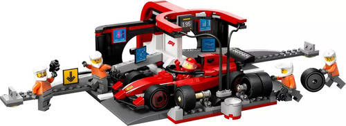 Kit de construcción Lego City Parada de F1® y equipo de boxes con coche Ferrari 60443