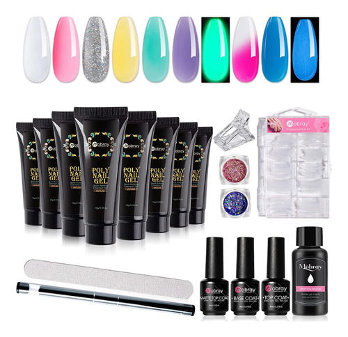 Mobray Kit De Gel De Uñas De Extensión De Polietileno, 8 .