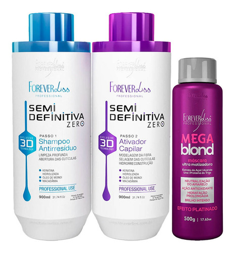 Forever Liss Progressiva 3d S/ Formol + Matizador Mega Blond