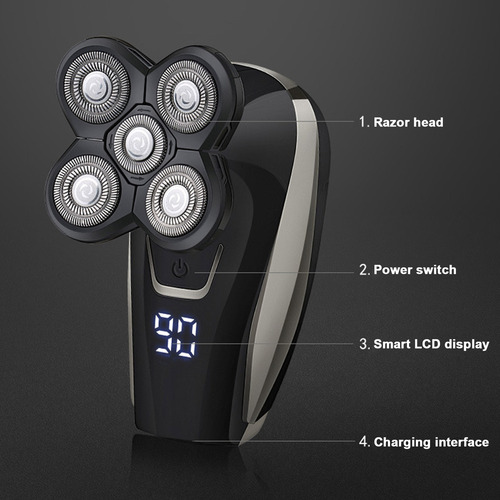S Conjunto De Barbeador Elétrico Masculino Com Display Lcd