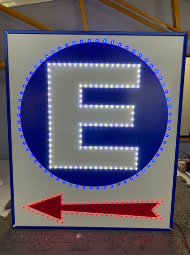 Cartel Led Estacionamiento 70x60cm Doble Faz