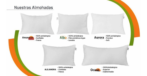 Imagen 2 de 2 de Almohada Amanecer Matrimonial Antialergica Lavable Latinflex